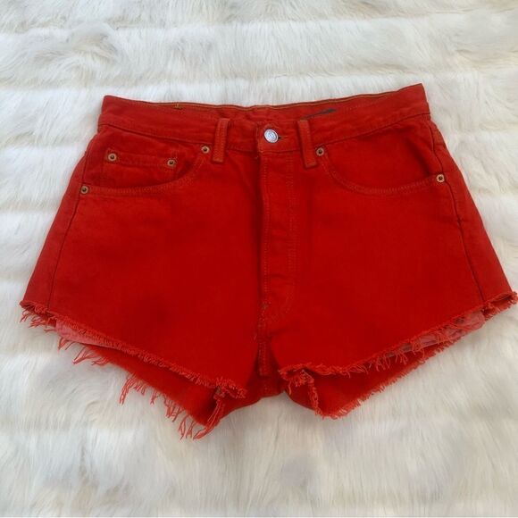 Levis NWT Tangerine Cut Off Shorts (S) - Picture 1 of 6